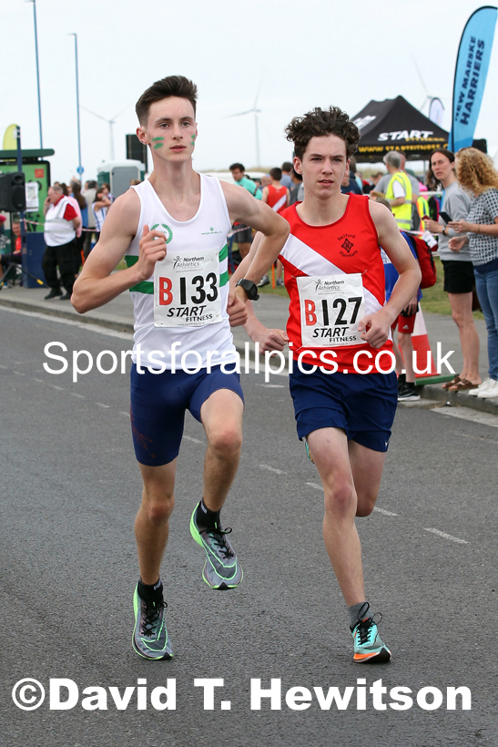 Mens under-17s 2021 Northern 6 and 4 Stage and Young Athletes Road Relays, Redcar. Photo: David T. Hewitson/Sports for All Pics